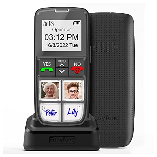 Easyfone T6 4G Easiest-to-Use Picture Button Cell Phone for Seniors | SOS Button | Clear Sound | Easy Charging Dock | Unlocked (T-Mobile & MVNOs) | Suitable for Elderly, Dementia, Alzheimer's and Kids