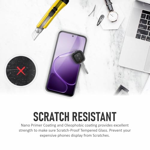 Image of SupCares Tempered Glass for Oppo K14X and Oppo K14 (6.75 Inch) With Installation Kit | 9H Edge to Edge Screen Protector | Black