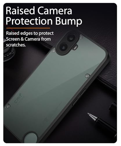 Image of WOW IMAGINE Translucent Hybrid Back Case Cover for Nothing CMF Phone 1 Smoked Matte Back | Shock Proof 360 Degree Protection | Protective Hard Case - Matte Black