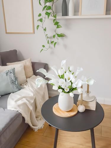 Jinwoe J-WHITE CALLA LILY ARTIFICIAL FLOWERS 6Pcs White Calla Lily Artificial Flowers, 25 Inch Lifelike Large Real Touch Fake Lily Silk Flowers With Long Stems, Faux Lilies Bouquets thumb #4