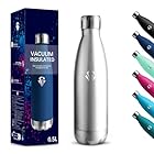 Borraccia Termica, 500 ml Senza BPA, Borraccia, 18/8 Acciaio Inossidabile, Borracce Acciaio Inox, Isolamento Sottovuoto a Doppia Parete, Bottiglia Termica per Scuola, Viaggi, Jogging - Vero colore