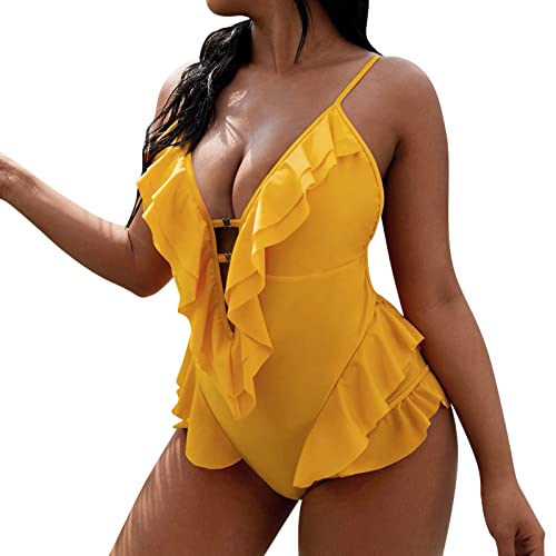 Maillot de bain une pièce rouge pour femme en grande taille 3XL