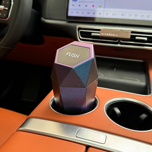Image of Ginsco Car Trash Can with Lid, 2 Pack Mini Car Trash Can Cup Holder, Cars Garbage Can Car Accessories for Interior, Leakproof Car Trash Bin, Multipurpose Trash Can for Cars, Home (Iridescent Blue)