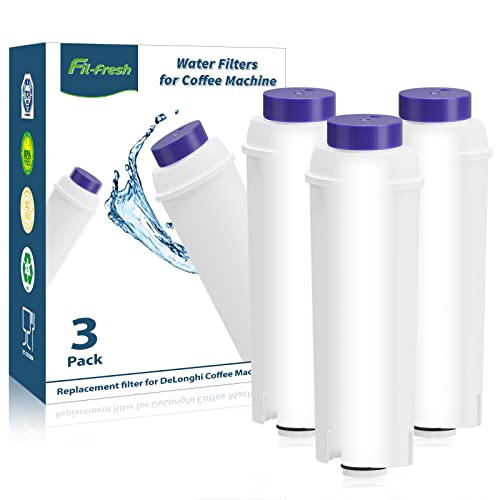 3 Stück Wasserfilter für DeLonghi DLSC002, kompatibel mit DeLonghi Kaffeemaschine Magnifica s, ECAM, Esam, ETAM, BCO, EC Serie Cover