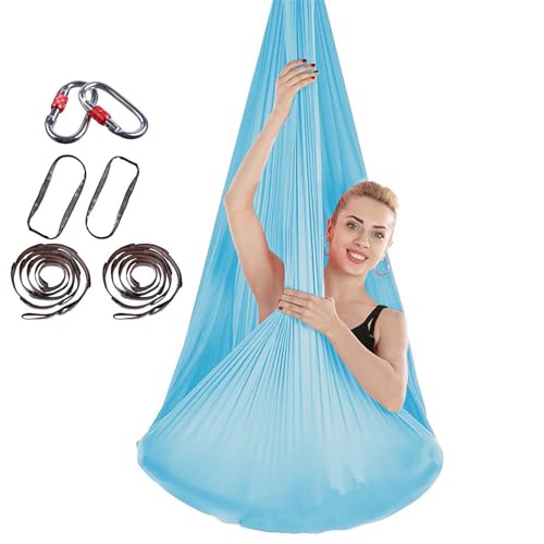 PRMTYUP Columpio De Yoga, Columpio EláStico De Aire Antigravedad, Kits De Hamacas De Yoga De 4 M, Hamacas Duraderas, Telas AéReas para Yoga, Equipo De Danza AéRea para Pilates,01,4 * 2.8m