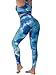 FASHION BOUTIQUE Beelu Beelu Bedruckte Leggins Damen Bunte Leggings Sport Fitness Pants Gym Hose, M, Blau