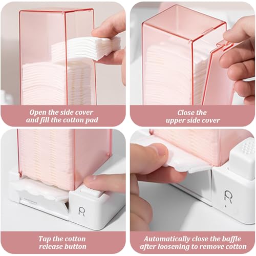 Dispensador automático de discos de algodón con pegatinas caja organizadora sellada para baño 4