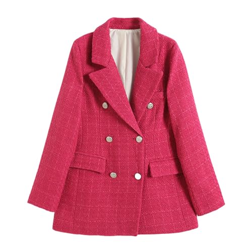 Blazer mi-long pour femme à double boutonnage style américain polyvalent