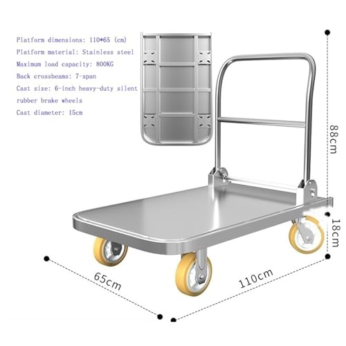 Carretilla multifuncional plegable de acero inoxidable miniatura 2