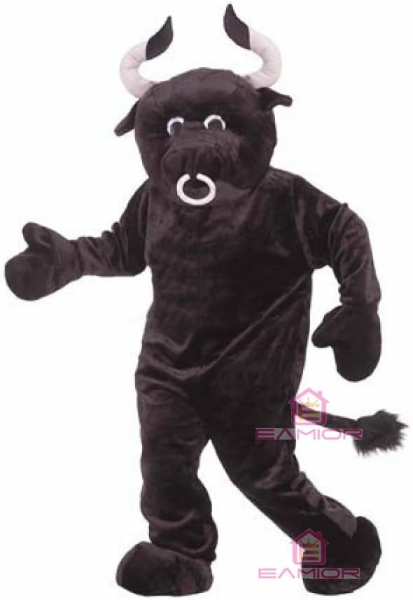 Deluxe Plush Bull Mascot Costume Adult Size for Men & Women with Built-in Fan Inside the Head