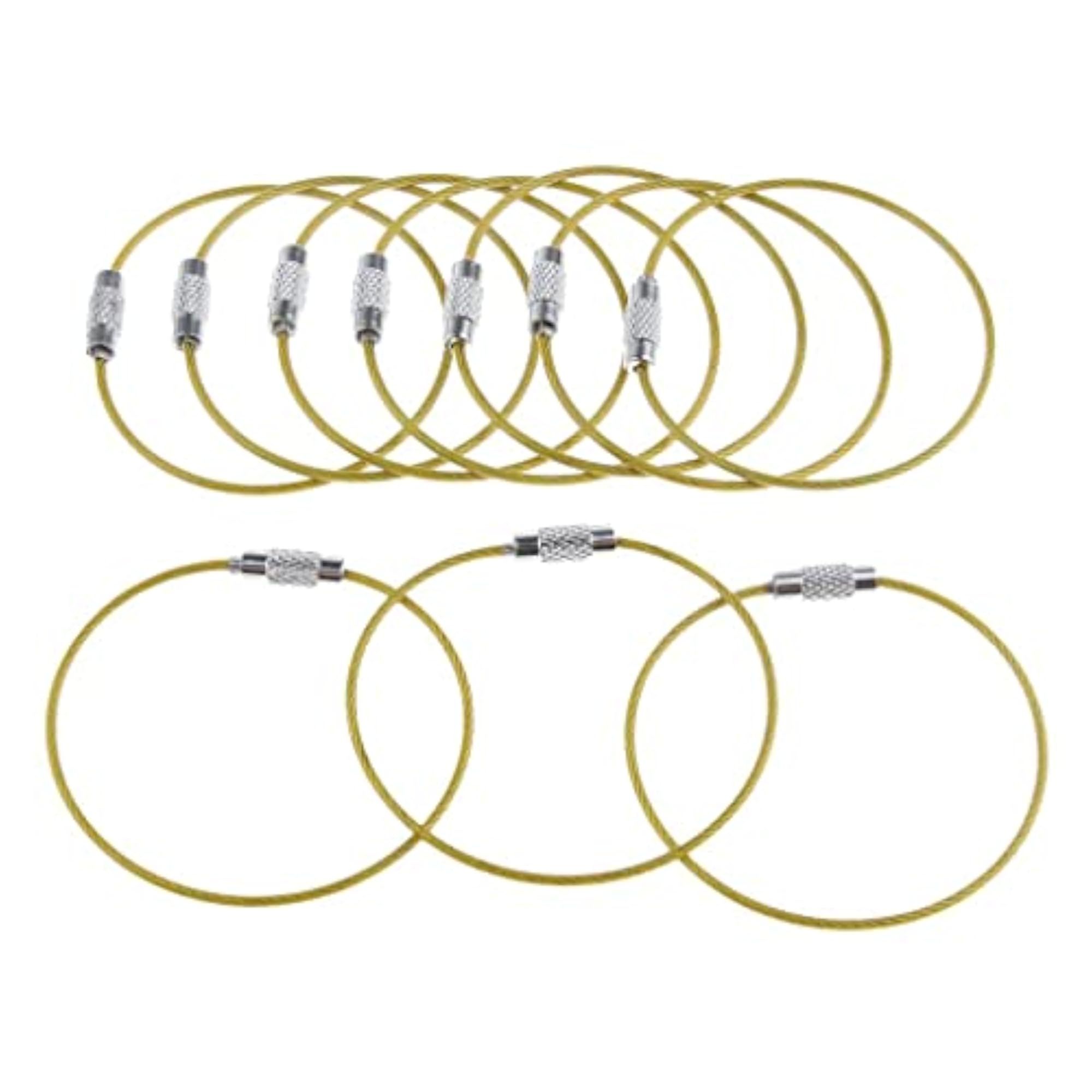 2x10Pcs Cable Wire Loop Luggage Tag Loops, Yellow