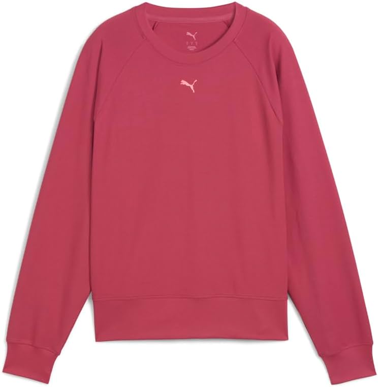 PUMA Womens Cloudspun Fashion Midlayer Crew Neck Sweatshirt Casual - Red