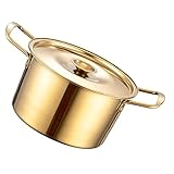 Gatuida Ramen Nudeltopf mit Deckel Hitzebeständig Doppelgriffiger Kochtopf Schnelles Erhitzen Langlebig Spülmaschinenfest für Küche und Haushalt