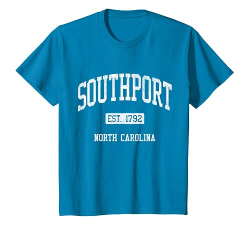 Southport North Carolina NC JS04 Vintage Athletic Sports T-Shirt, Youth, Sapphire Blue, 3T