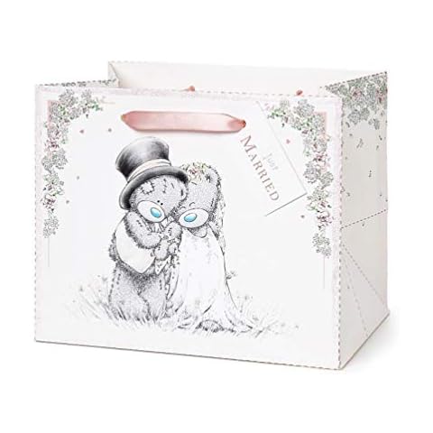 Me To You Tatty Teddy Husband Wife Marriage Wedding White Gift Wrap Bag Just Married (Large 2020 Design) (Medium) Cover