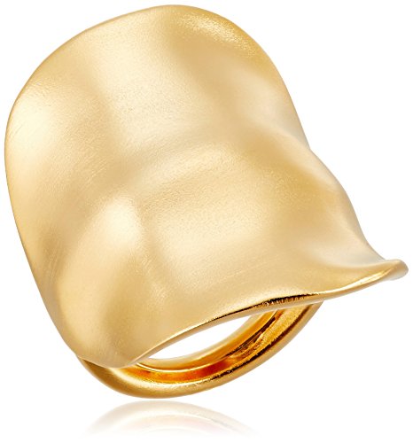Kenneth Jay Lane Satin Gold Ring, Size 6