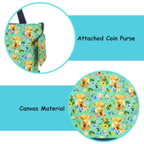 Image of NGIL Medium Top Zipper Closure Canvas Tote Bag with Attached Matching Coin Purse For Moms and Nurses