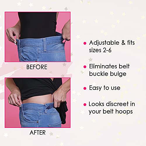 Hollywood Fashion Secrets Hip Hugger, One Size, Figure Slimming No Buckle No Bulk Elastic Band Belt Alternative, Navy #TOP3
