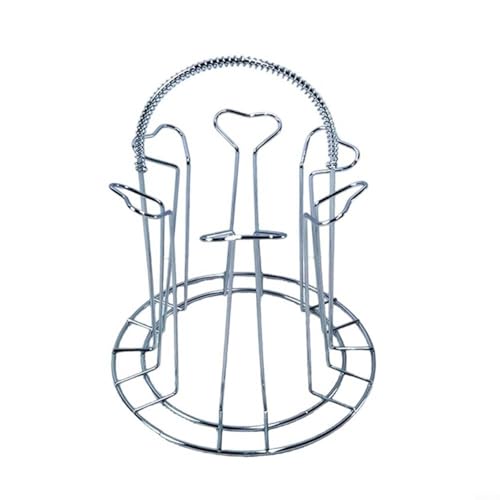 HEIBTENY Soporte de vaso invertido de acero inoxidable para almacenamiento y drenaje eficiente de vidrio, organizador de encimera que ahorra espacio para cocina o bar (plateado)