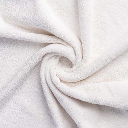 Cottonia 6 Piece Towel Set, 2 Bath Towels 2 Hand Towels 2 Washcloths, 100% Turkish Cotton Bathroom Towel Sets, Hotel Spa Quality Super Soft And Absorbent, Quick Drying, Shower Towel, Snow White #TOP6