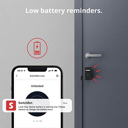 SwitchBot Smart Lock, Bluetooth Electronic Deadbolt, Keyless Entry Door Lock for Front Door, Compatible with WiFi Bridge (Sold Separately), Fits Your Existing Deadbolt,for Airbnbs Vacation Rentals