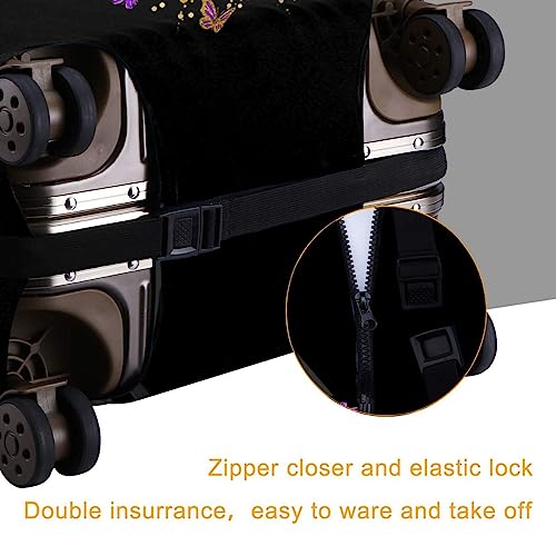Image of Travel Suitcase Protector African American Girl Elastic Protective Washable Luggage Cover With Concealed Zipper Suitable For 18-32 Inch, Color-3-5, M (for 22--24 inch luggage)