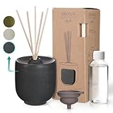 COMFORDER Raumduft Stäbchen Set - Langanhaltende Lufterfrischer Duftstäbchen in Keramikvase – Aroma Diffuser für Wohnung & Bad (Warm Amber)