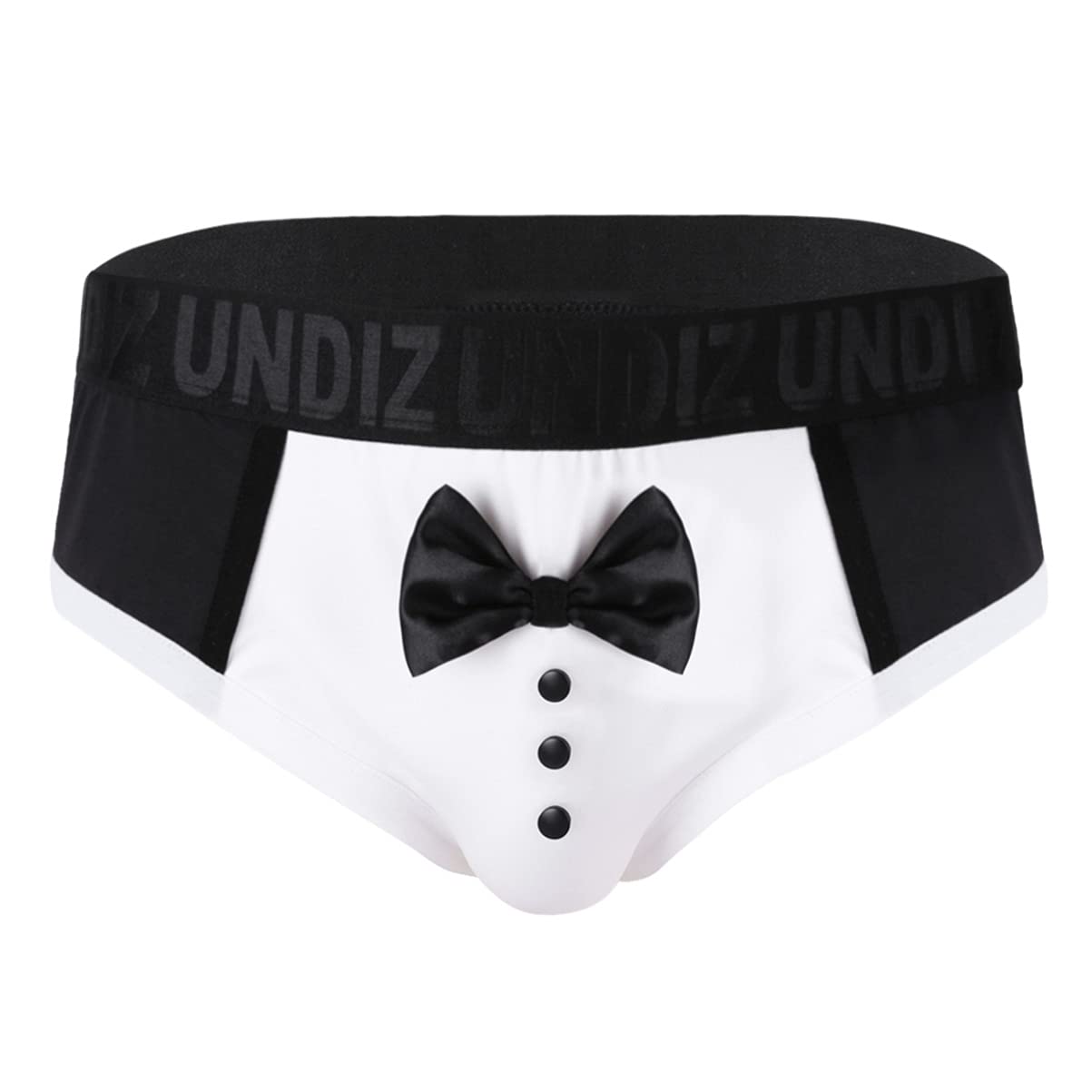 Chictry Men's Black Naughty Tuxedo Bow Tie Bikini Briefs Lingerie Underwear Costumes Large