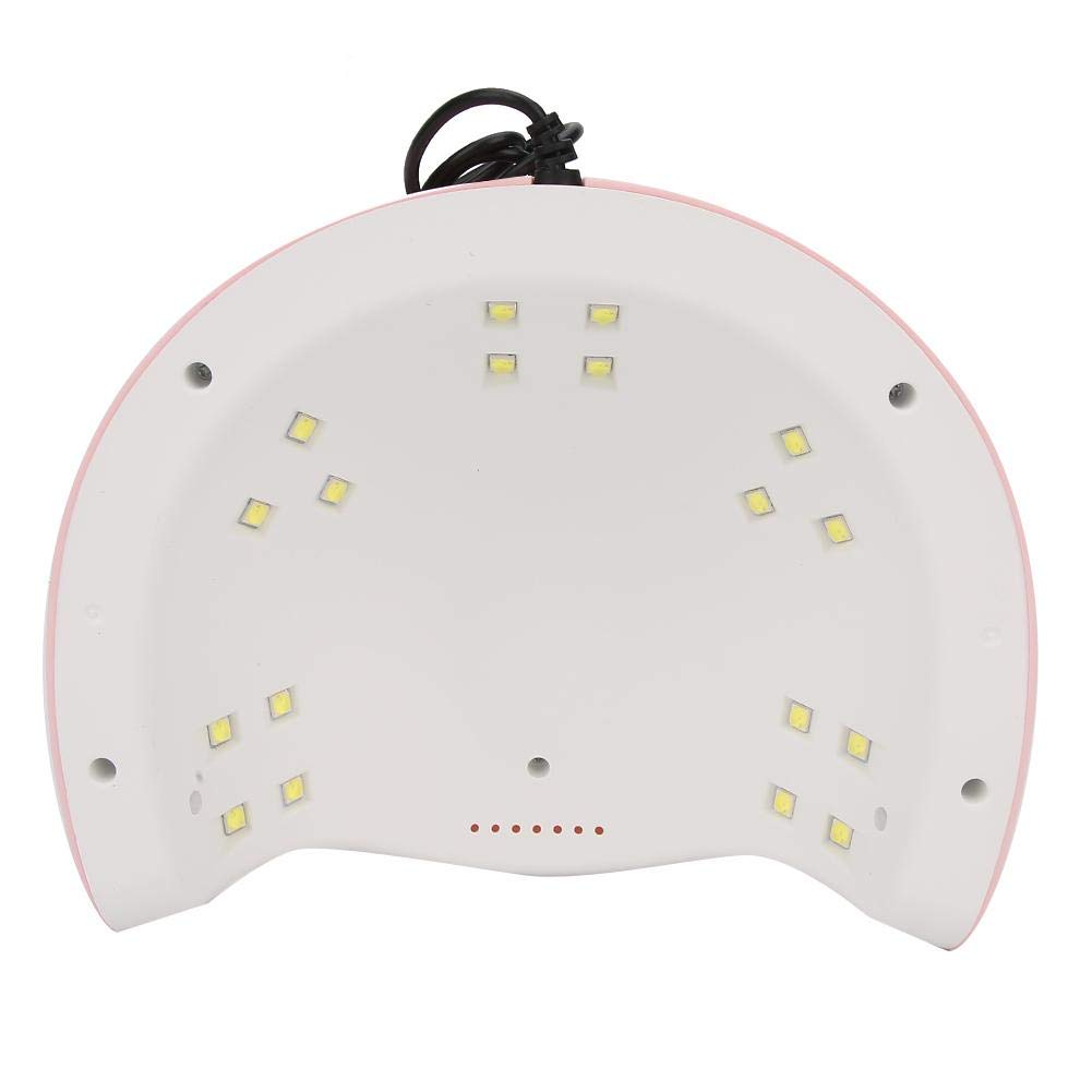 Pongnas Lampa UV LED do suszenia paznokci, profesjonalna suszarka do paznokci 54W, 3 timery 30S/60S/90S, przenośna lampa USB do utwardzania ż do paznokci, różowa (54W)