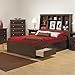 Prepac Manhattan Full Tall Bookcase Platform Storage Bed in Espresso