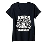 Photo Gallery donna retro kings are born in febbraio tee compleanno maglietta con collo a v Photo Gallery donna retro kings are born in febbraio tee compleanno maglietta con collo a v