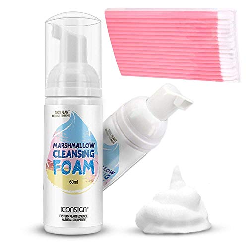 Champú de pestañas (para el cuidado de pestañas), de extractos 100 % vegetales, vegano, 60 ml (sin aceite, sin parabenos) + 50 varillas de limpieza Cover