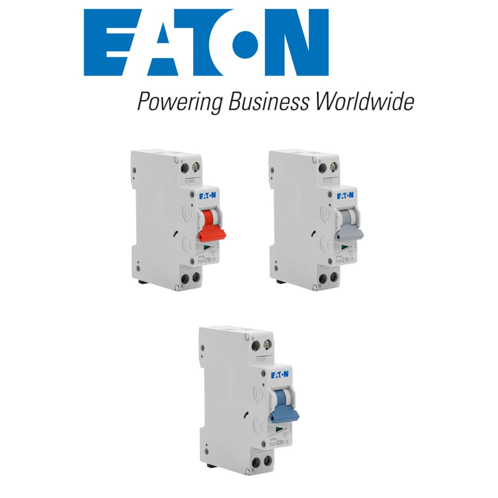 EATON - Lot De 6 Disjoncteurs Modulaires Ph+N – 2×10A, 2×16A, 2×20A