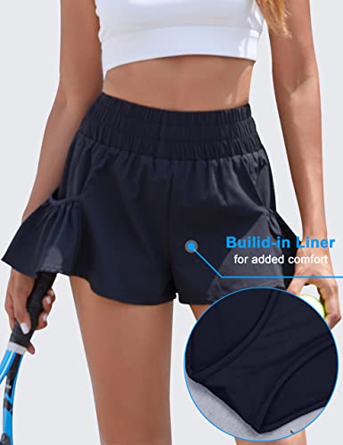 BMJL Womens High Waisted Shorts Athletic Running Shorts Workout Gym Quick Dry Flowy Shorts with Pockets - Image 5