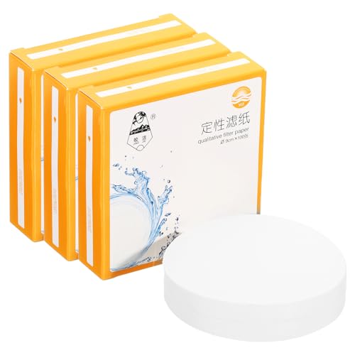 Image of PATIKIL 300Pcs 9cm Qualitative Filter Paper Circles, Slow Speed Round Laboratory Filter Paper Chemical Industrial Oil Testing Funnel Filter Paper