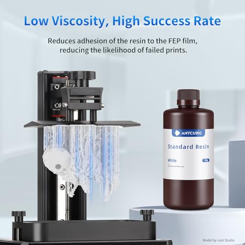 Image of ANYCUBIC 3D Printer Resin Bundle, 405nm SLA UV-Curing Resin with High Precision and Quick Curing & Excellent Fluidity for LCD 3D Printing (4Packs*1kg White, 4kg in Total)