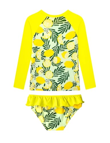 Image of Girls Rash Guard Swimsuit Long Sleeve Tankini Sets Two Pieces Bathing Suit Swimwear UPF 50+ Sun Protection