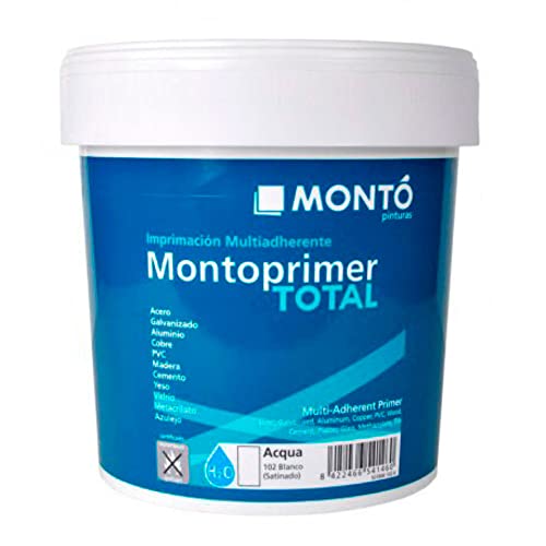 Montó Imprimación Universal al Agua Multiadherente y Monocomponente. Antioxidante, de Secado Rápido y Repintable. Montoprimer Total Acqua color Blanco 102 (750ml)