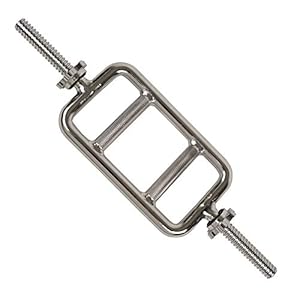 Sunny Health & Fitness 24 in Threaded Solid Chrome Tricep Bar with Ring Collars – STTB-24