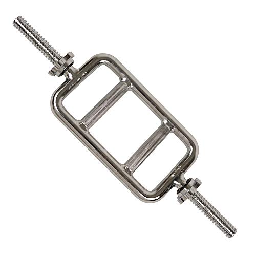 Sunny Health & Fitness 24 in Threaded Solid Chrome Tricep Bar with Ring Collars – STTB-24