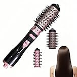 Petyoung 3- In- 1 Blow Dryer Brush, Auto Rotating Hair Dryer Styler Volumizer Hot Air Brush, with 3 Temp Settings and 2 Interchangeable Brushes for Hair Drying Styling for All Hair Types