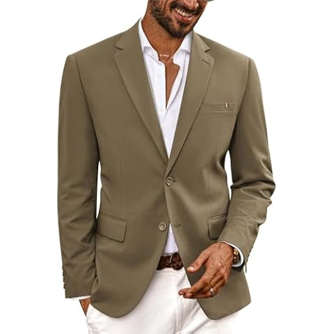 PJ PAUL JONES Men's Blazers Smart Casual Notch Lapel Suit Jacket Lightweight Sport Coats Dark Gray L Cover