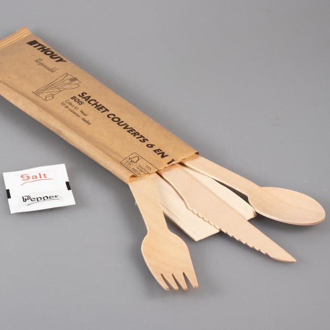 Sachets couverts 6 en 1 en bois par 250