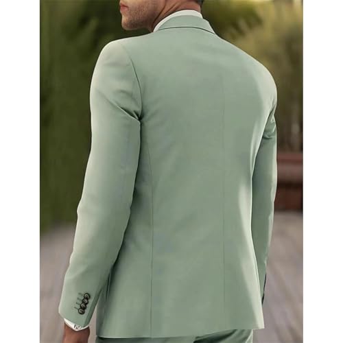 Men Business Casual 3 Piece Blazers Vest Pant Wedding Party Groom Prom Set4