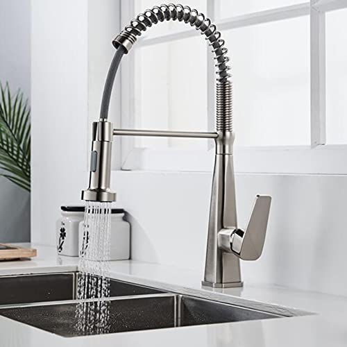 Robinet de cuisine extractible en laiton pour nettoyer les grands éviers