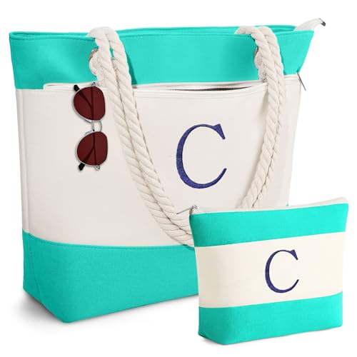 Image of YOOLIFE Beach Bags for Women - Travel Canvas Beach Tote, Pool Waterproof Bag, Travel Essentials, Gifts for Women Birthday