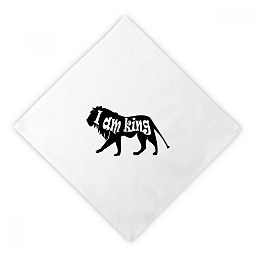 Serviettes de table tissu lavables lion noir grand format réutilisable multicolor
