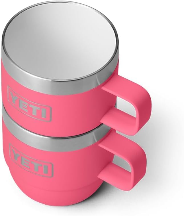 YETI Rambler Espresso Mug, Vacuum Insulated Stainless Steel Stackable Mug, Tropical Pink, 2 Pack 6 oz (177 ml) - Image 4
