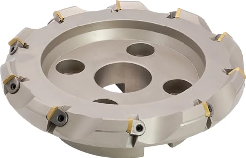 8" 45° Indexable Face (Shell) Mill, 2" Arbor Hole Diameter, 10 Flute, with 10 pcs SEAN42 Carbide Inserts