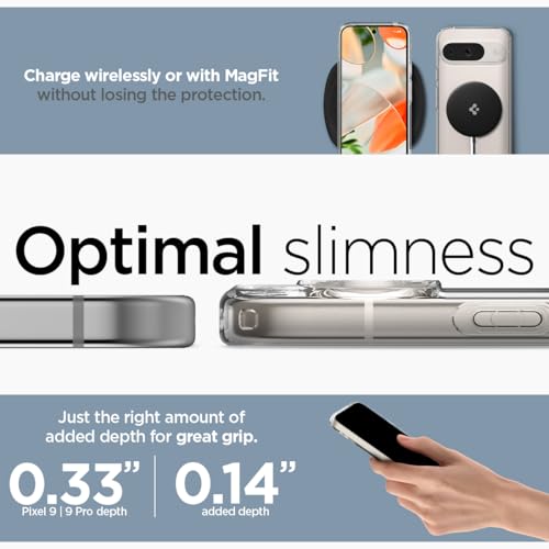 Image of Spigen Ultra Hybrid OneTap Metal Ring MagFit for Google Pixel 9 Pro Case, Pixel 9 Back Cover (2024) - TPU+Poly Carbonate｜White